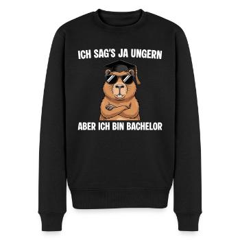 Bachelor Abschluss - Cooles Cabybara Studium - Männer Premium Bio Pullover - Schwarz - Vorne - Nico (187cm)