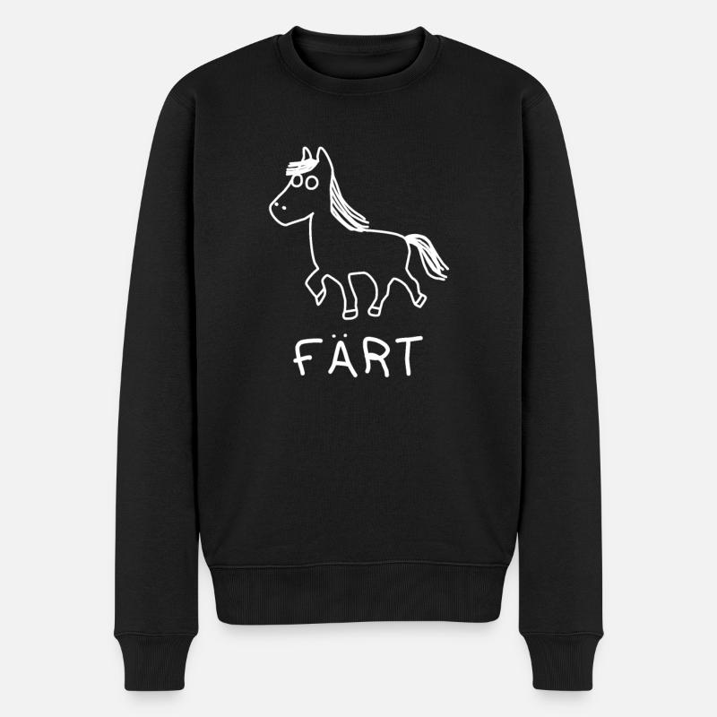 Färt | Pferd | Pony - Männer Premium Bio Pullover - Schwarz