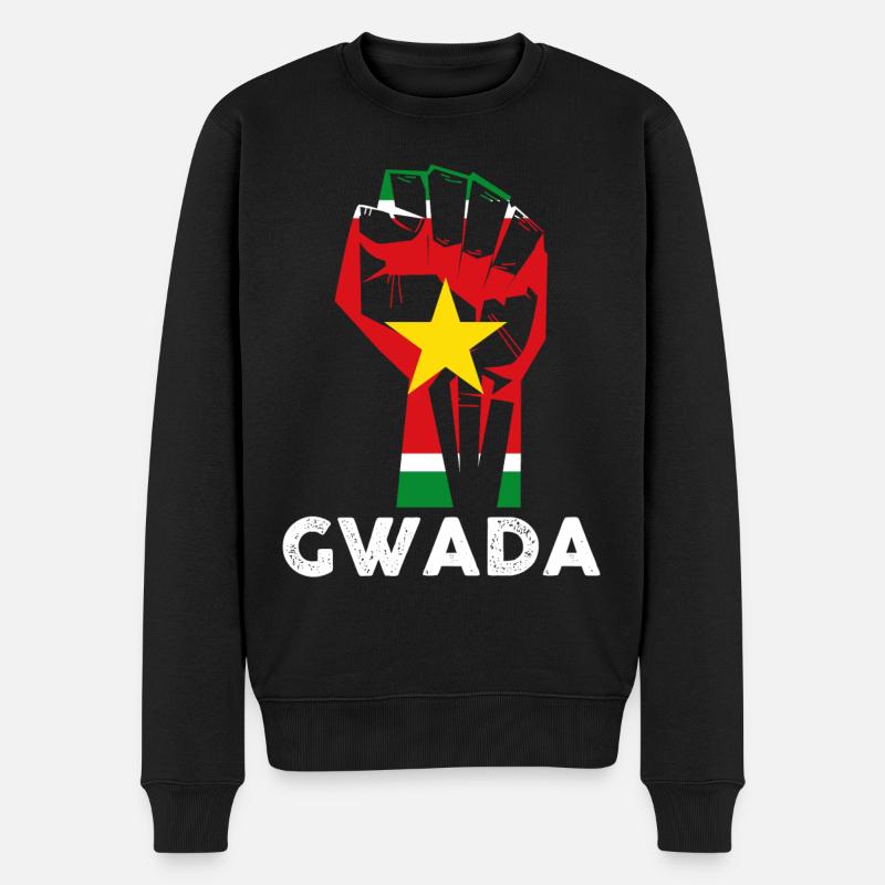 La Guadeloupe drapeau poing idée cadeau - Pull Premium bio Homme - noir