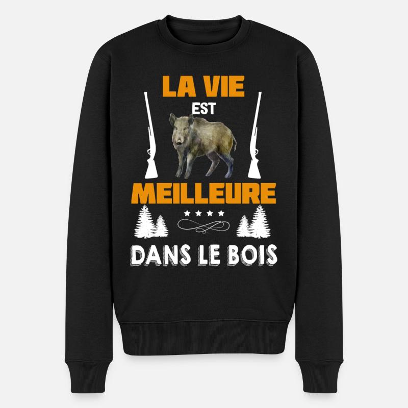 Meilleur Chasseur Humour Chasse - Pull Premium bio Homme - noir