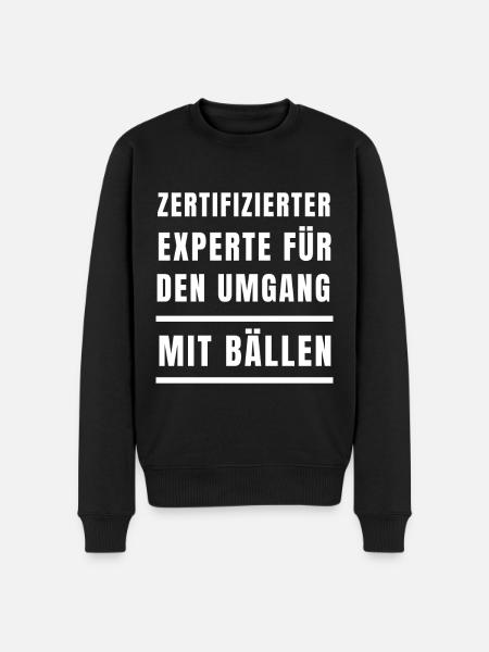 Zertifizierter Ballexperte - Männer Premium Bio Pullover - Schwarz