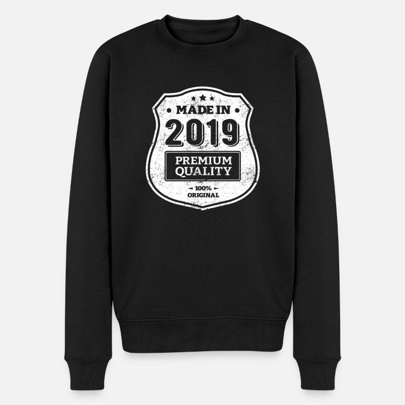 MADE IN 2019 - Pull Premium bio Homme - noir