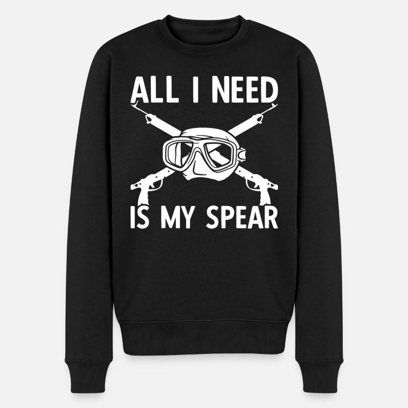 Speerfischen Speerfischer Speerfischer - Männer Premium Bio Pullover - Schwarz