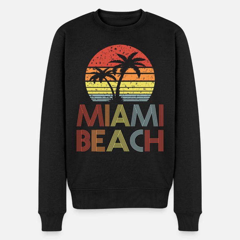 Miami Beach - Männer Premium Bio Pullover - Schwarz