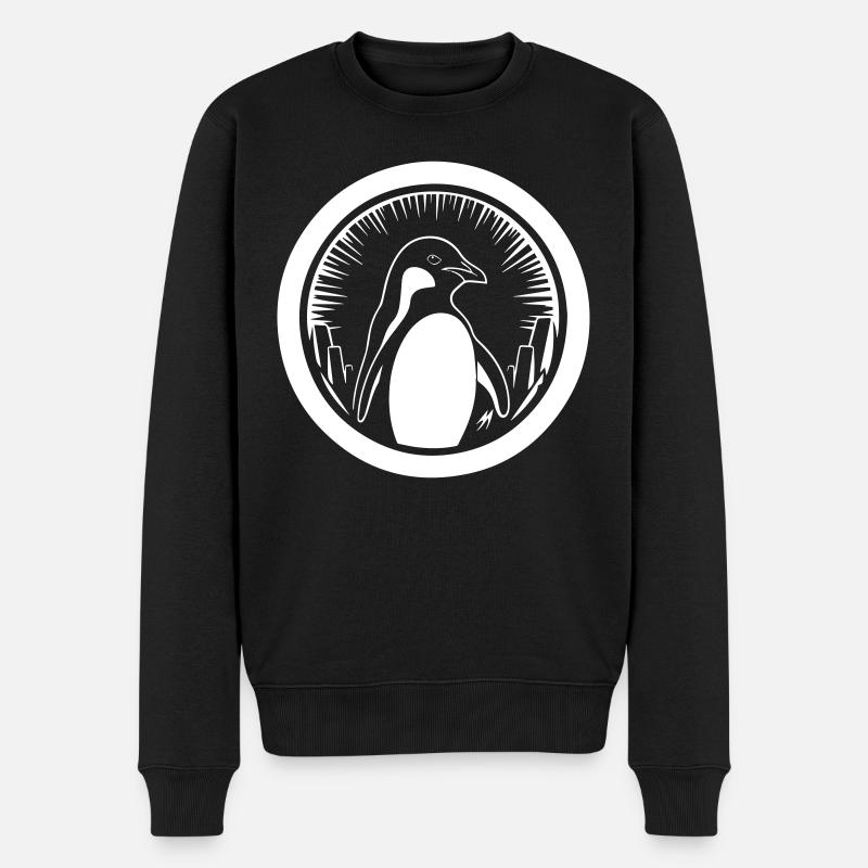 Pinguin - Männer Premium Bio Pullover - Schwarz