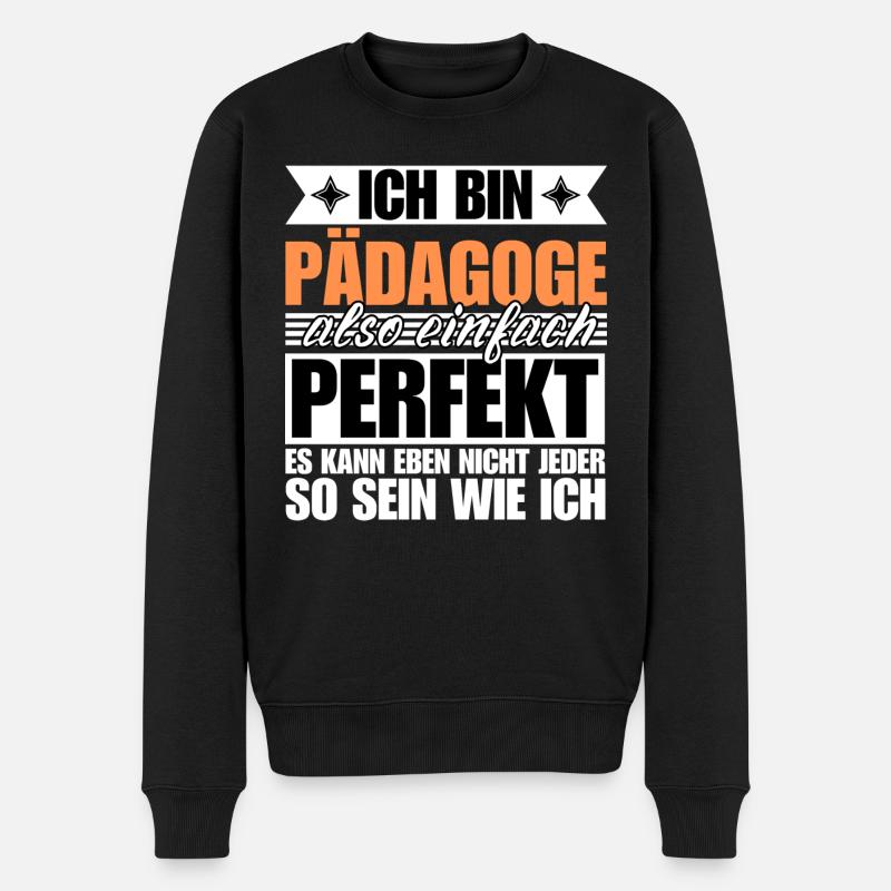 Perfekter Pädagoge - Männer Premium Bio Pullover - Schwarz