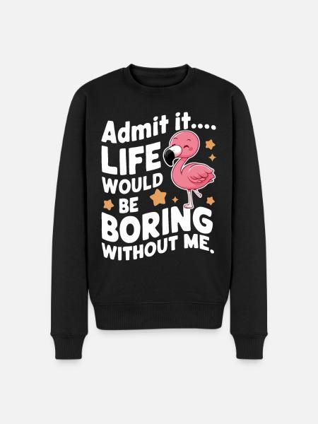 Flamingo Animal Pink - Men's Premium Organic Jumper - black