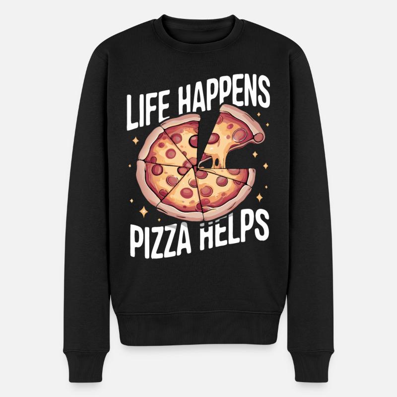 Pizza Italie Restauration rapide - Pull Premium bio Homme - noir
