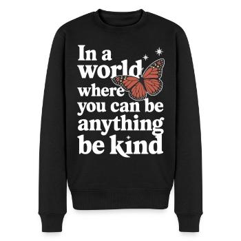Schmetterling Monarchfalter Bunt Schmetterlinge - Männer Premium Bio Pullover - Schwarz - Vorne - Nico (187cm)