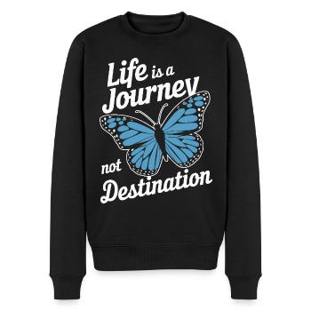 Schmetterling Monarchfalter Bunt Schmetterlinge - Männer Premium Bio Pullover - Schwarz - Vorne - Nico (187cm)
