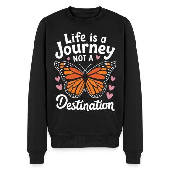 Schmetterling Monarchfalter Bunt Schmetterlinge - Männer Premium Bio Pullover - Schwarz - Vorne - Nico (187cm)