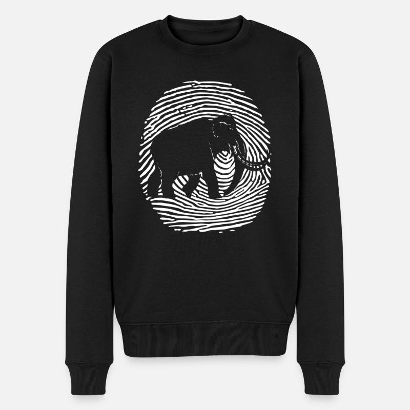 Mammouth dans l’empreinte digitale - Pull Premium bio Homme - noir
