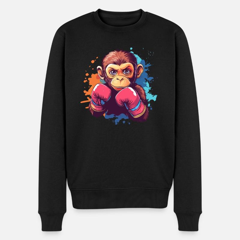 Singe de boxe - Pull Premium bio Homme - noir