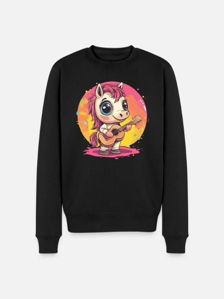 Bangs with guitar - Men's Premium Organic Jumper - black