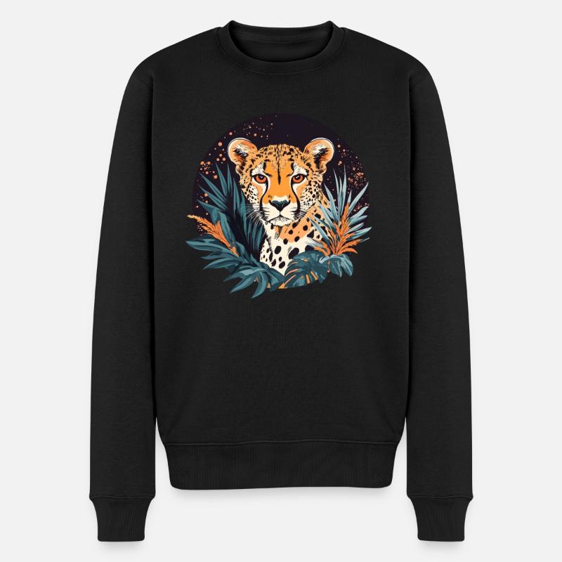 Guépard dans la jungle - Pull Premium bio Homme - noir