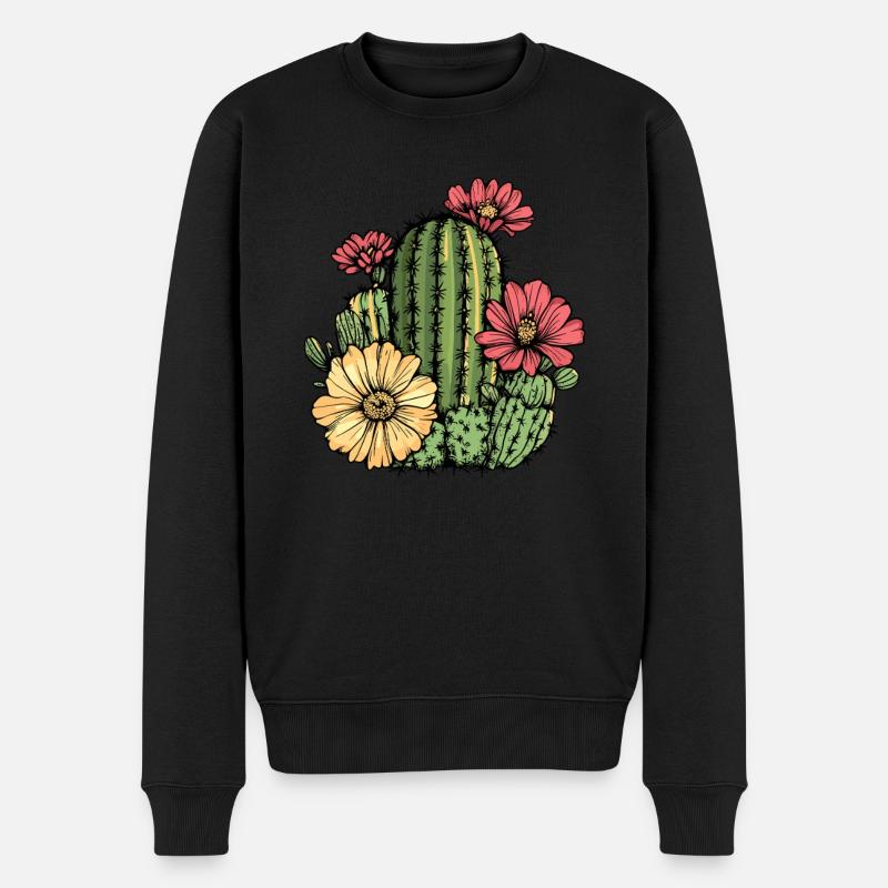 Cactus à fleurs - Pull Premium bio Homme - noir