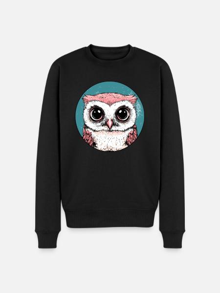 Big Eyes Owl - Men's Premium Organic Jumper - black