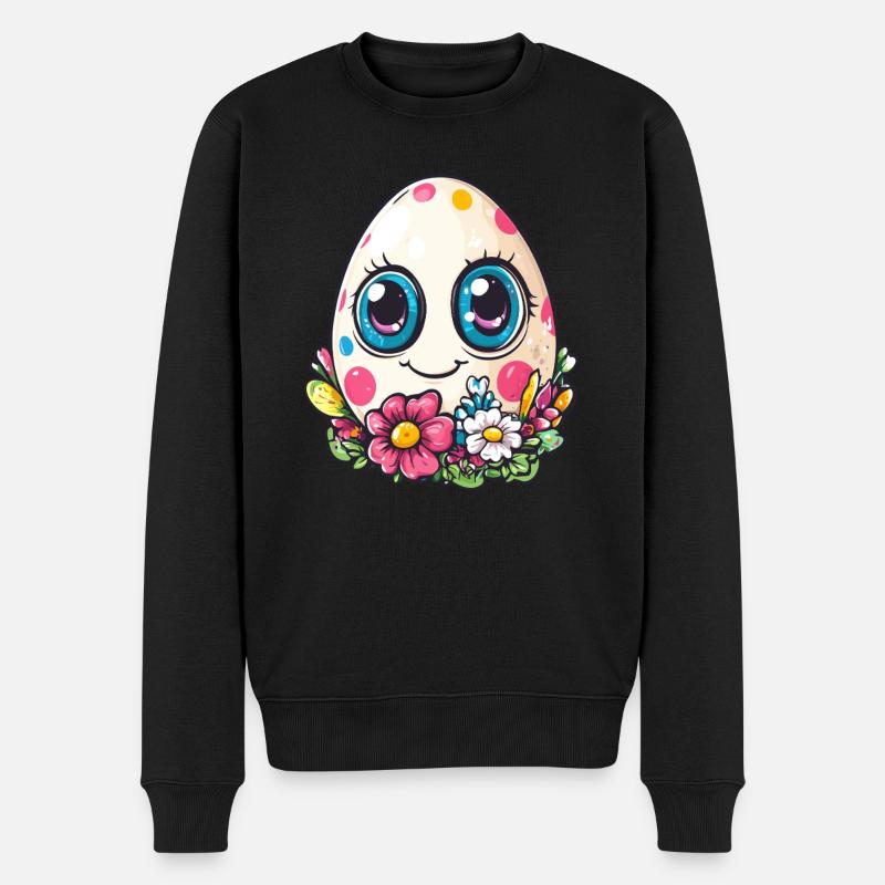 Oeuf Happy Dots - Pull Premium bio Homme - noir