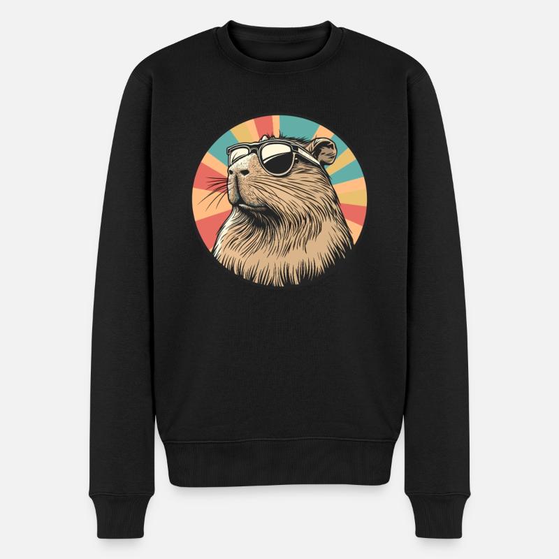 Rétro Capybara Coolness - Pull Premium bio Homme - noir