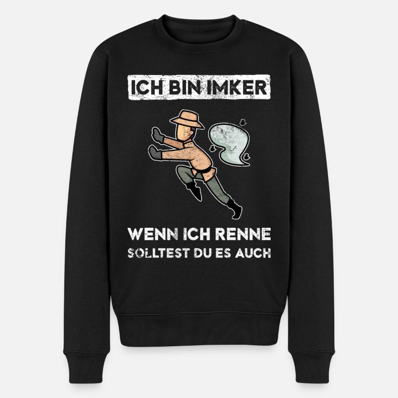 Ich bin Imker. Wenn ich renne, solltest du es auch - Männer Premium Bio Pullover - Schwarz