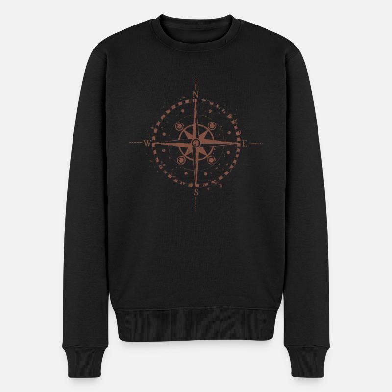 Kompass - Männer Premium Bio Pullover - Schwarz