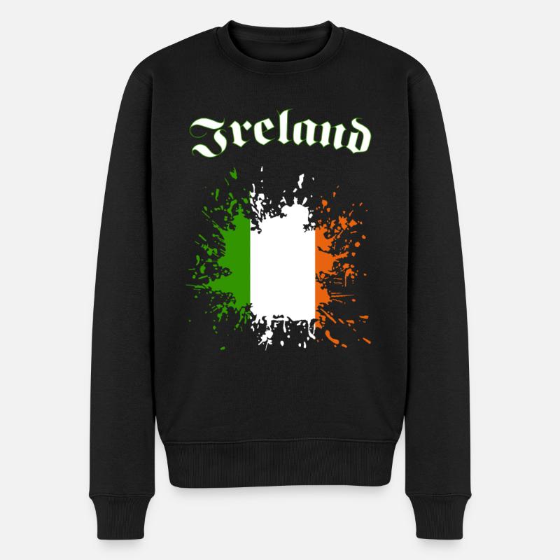 Ireland Splash - Männer Premium Bio Pullover - Schwarz