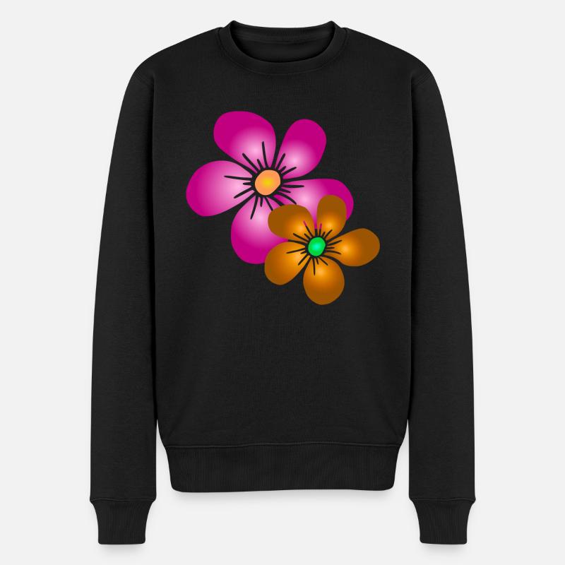 bunte Blume Blumenstrauß floral Blumenranke blumig - Männer Premium Bio Pullover - Schwarz
