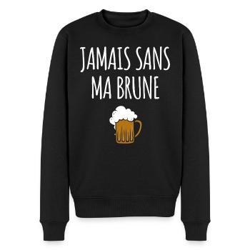 Jamais sans ma brune - Pull Premium bio Homme - noir - Devant - Nico (187cm)