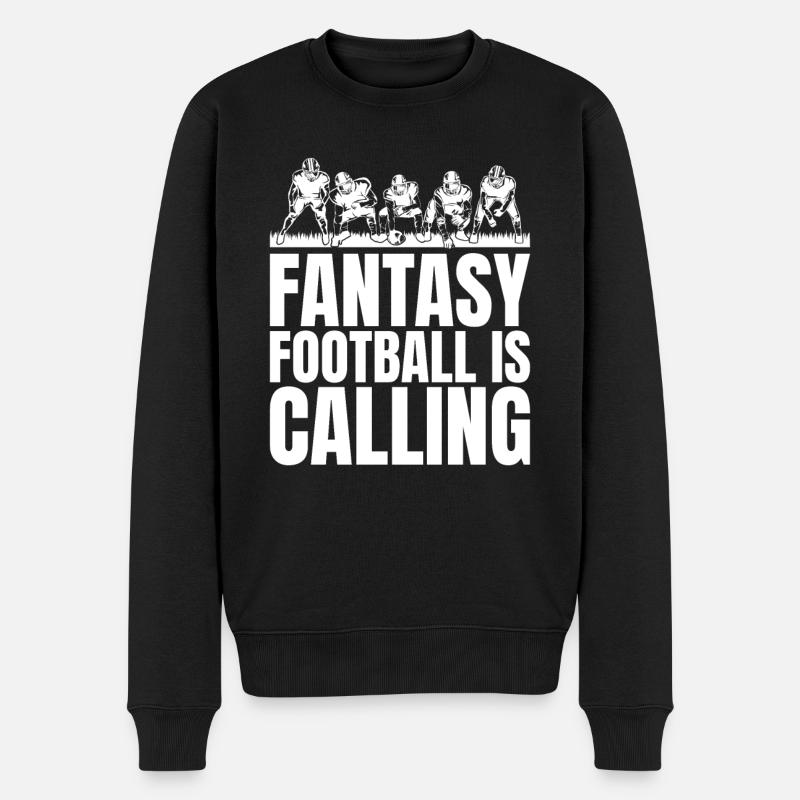 Funny Mens Fantasy Football ruft - Männer Premium Bio Pullover - Schwarz