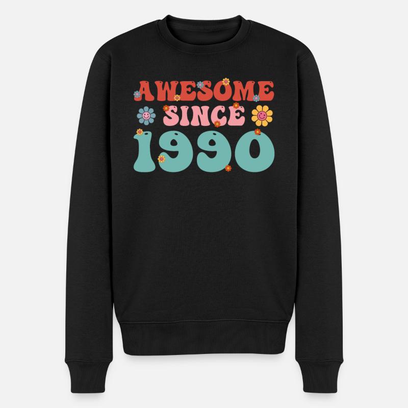 Brillant depuis 1990 Groovy Birthday - Pull Premium bio Homme - noir
