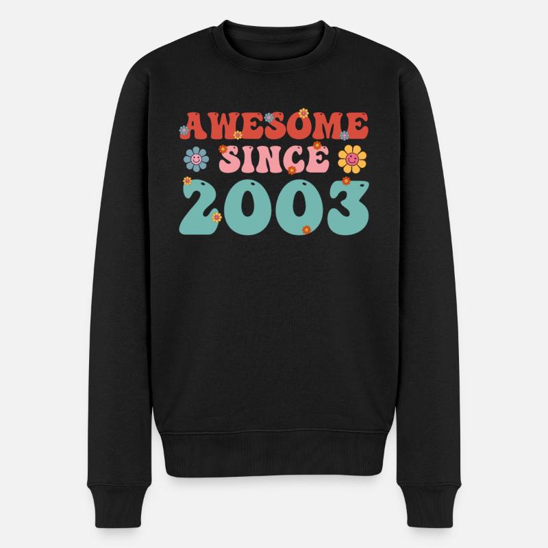 Brillant depuis 2003 Groovy Birthday - Pull Premium bio Homme - noir