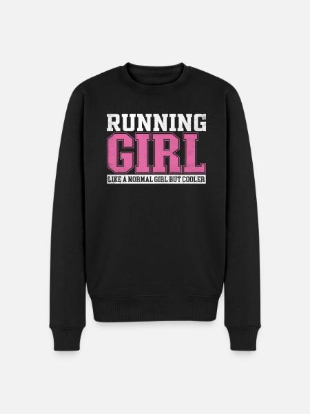 Womens Running Girl Like A Normal Girl But Cooler - Men's Premium Organic Jumper - black