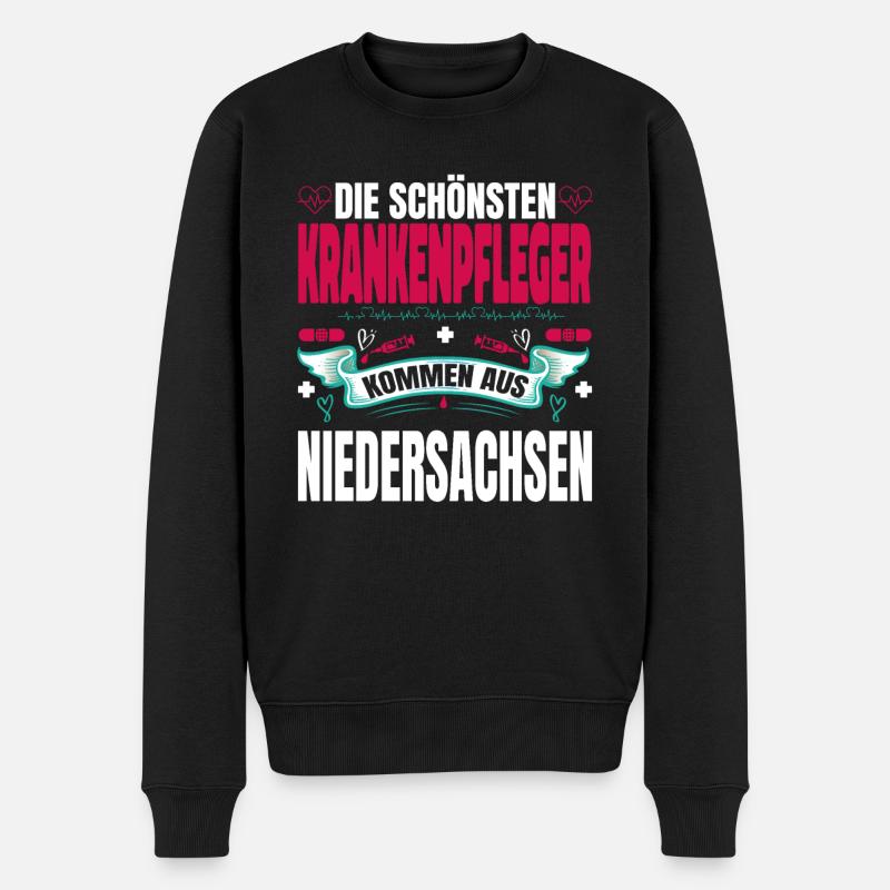 Die Schönsten Krankenpfleger Kommen Aus - Männer Premium Bio Pullover - Schwarz