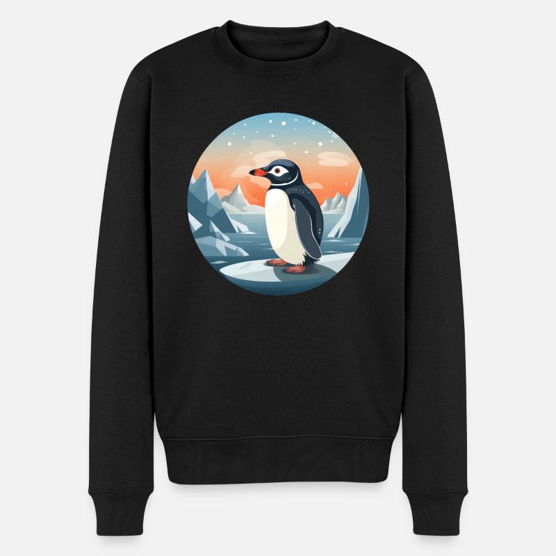 Pinguin - Männer Premium Bio Pullover - Schwarz