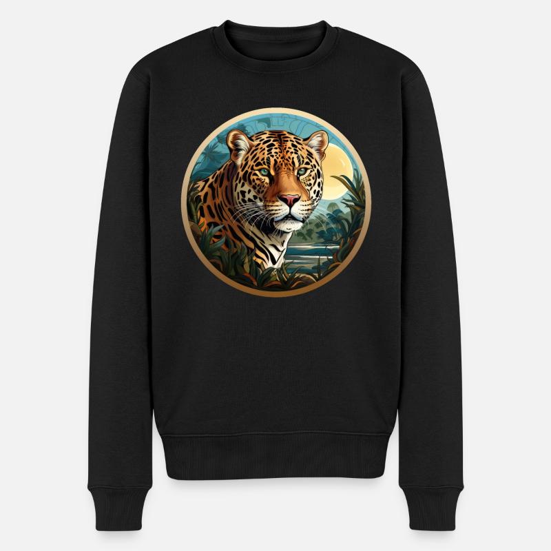 Jaguar - Männer Premium Bio Pullover - Schwarz