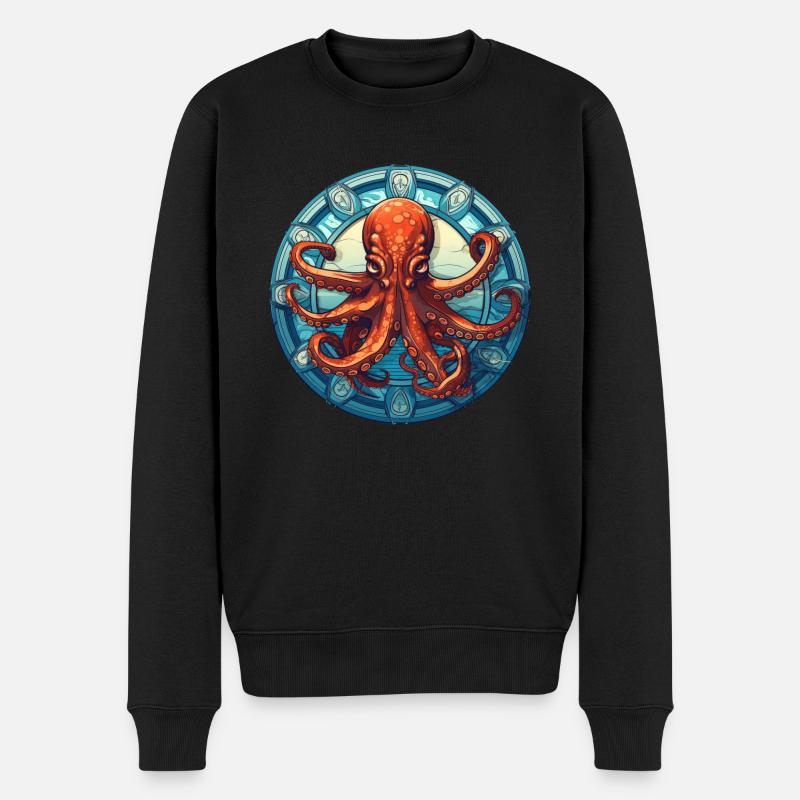 Kraken - Männer Premium Bio Pullover - Schwarz