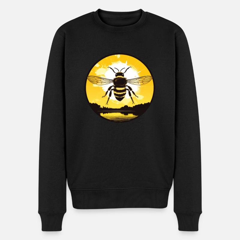 Biene - Männer Premium Bio Pullover - Schwarz