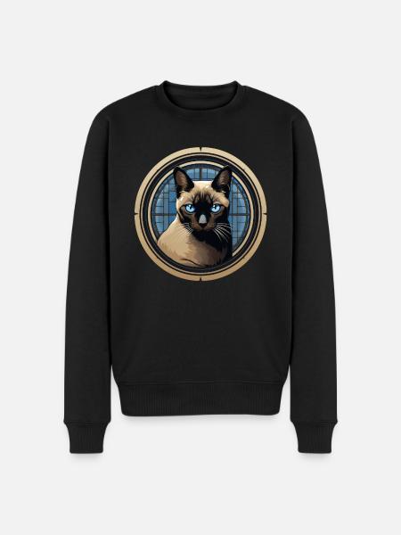 Siamese cat - Men's Premium Organic Jumper - black