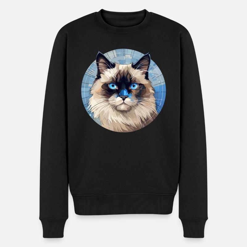 Ragdoll Katze - Männer Premium Bio Pullover - Schwarz