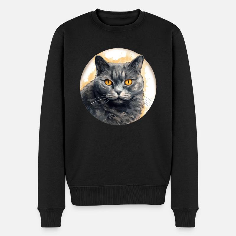 Chat Chartreux - Pull Premium bio Homme - noir