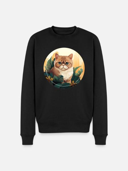 Exotic Shorthair Cat - Men's Premium Organic Jumper - black