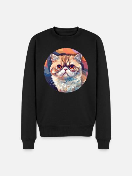 Exotic Shorthair Cat - Men's Premium Organic Jumper - black