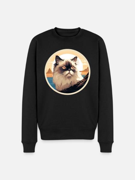 Himalayan cat - Men's Premium Organic Jumper - black