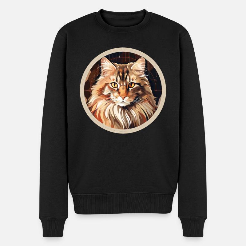 Norwegische Waldkatze - Männer Premium Bio Pullover - Schwarz