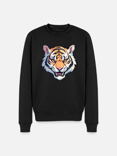 Tiger, Tiger Head - Men's Premium Organic Jumper - black