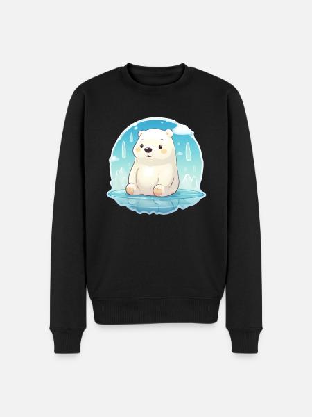 cute little polar bear - Men's Premium Organic Jumper - black