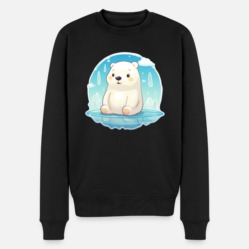 süßer kleiner Eisbär - Männer Premium Bio Pullover - Schwarz