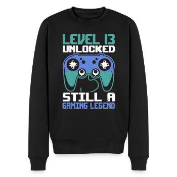 Level 13 Unlocked Still a Gaming Legend Birthday - Männer Premium Bio Pullover - Schwarz - Vorne - Nico (187cm)