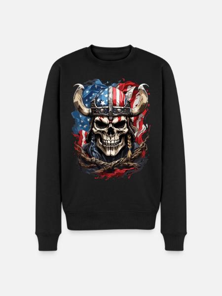 US-Wikinger-Krieger - Männer Premium Bio Pullover - Schwarz