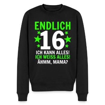 16e anniversaire - Pull Premium bio Homme - noir - Devant - Nico (187cm)